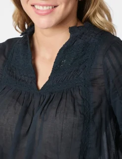 Neo Noir Siama S Voile Bluse - Blå