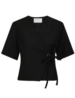 Neo Noir Simmo Eyelet Bluse - Sort