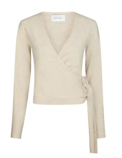 Neo Noir Tilfa Knit Wrap Bluse - Sand