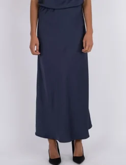 Neo Noir Vicky Heavy Sateen Nederdel - Mørkeblå
