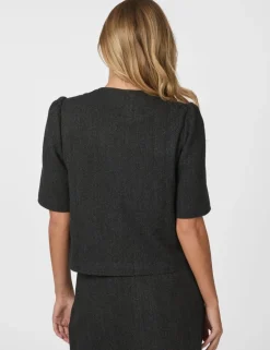 Neo Noir Xanthe Herringbone Blazer - Grå