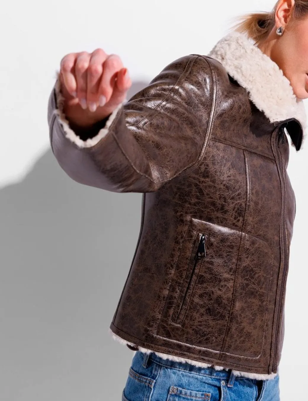 Urbancode BJ19702 Vendbar Pilotjakke - Brun